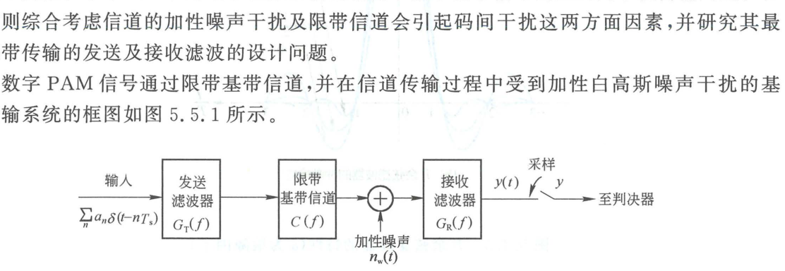 图 5.5.1 数字 PAM 基带传输系统框图